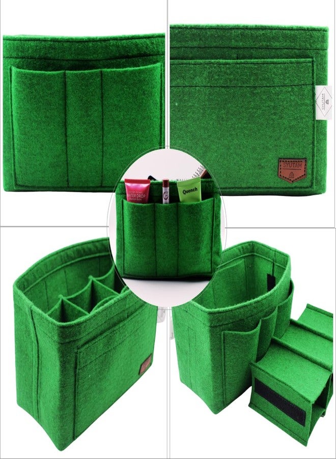 SYUTAM Women Felt Purse Organizer Insert for Ladies Handbag, Tote, Hobo Bag Storage & Purse Divider, Multiple Storage Compartment - Green(13.8x3.35x5.9) inch (Slender L) - Image 3